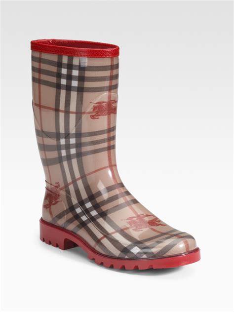 red burberry rain bo|burberry rain boots.